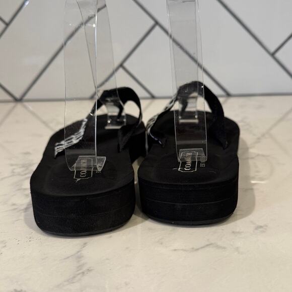 Coach Jessalyn Signature Monogram Black Flip Flops Sandals thick sole Y2K preppy - Picture 2 of 10